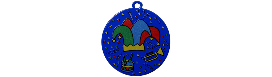 PACK OF 100 BULK BUY 50MM BLUE MEDALS / LOGO & RIBBON WITH DIRECT PRINT LOGO **AMAZING VALUE**